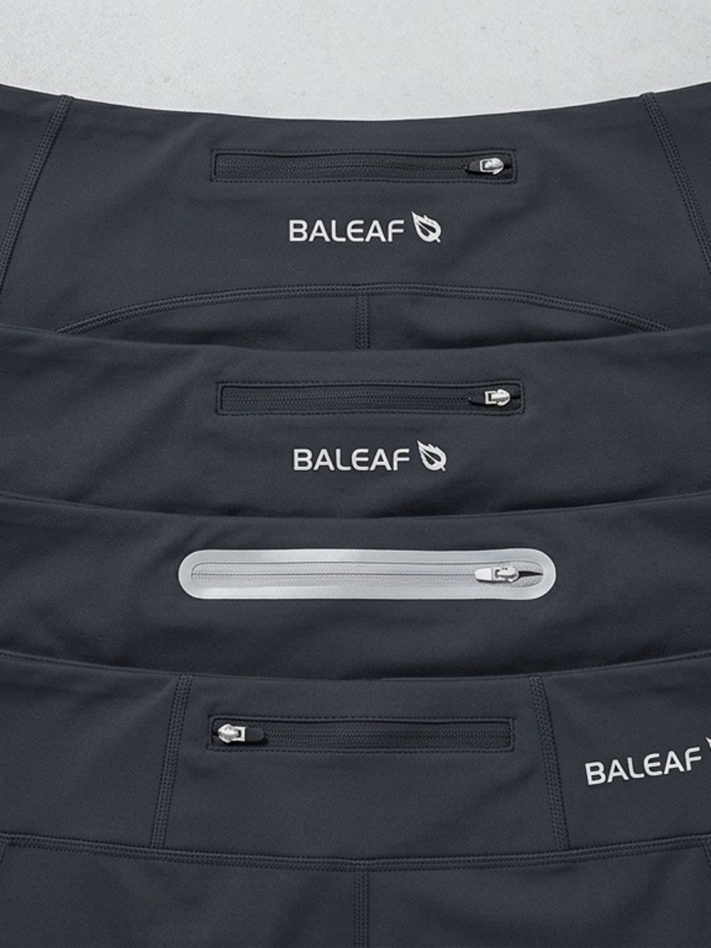 BUNDLE of 4: Baleaf 3XL Black Padded Cycling Capris Bike Pants with Zip Pocket